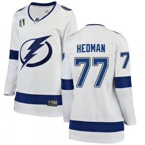 Women's Breakaway Tampa Bay Lightning Victor Hedman White Away 2022 Stanley Cup Final Official Fanatics Branded Jersey