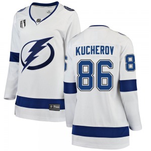 Women's Breakaway Tampa Bay Lightning Nikita Kucherov White Away 2022 Stanley Cup Final Official Fanatics Branded Jersey