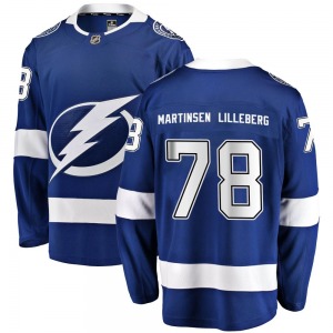 Adult Breakaway Tampa Bay Lightning Emil Martinsen Lilleberg Blue Home Official Fanatics Branded Jersey