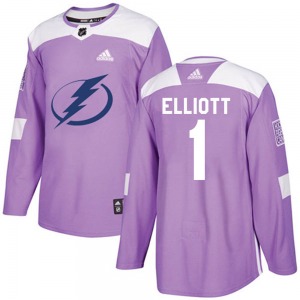 Adult Authentic Tampa Bay Lightning Brian Elliott Purple Fights Cancer Practice Official Adidas Jersey