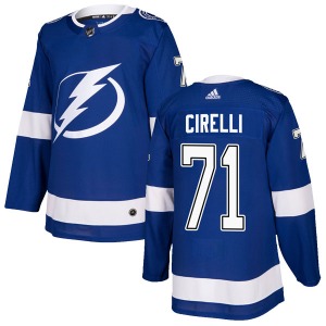 Adult Authentic Tampa Bay Lightning Anthony Cirelli Blue Home Official Adidas Jersey