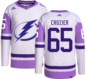 Youth Authentic Tampa Bay Lightning Maxwell Crozier Hockey Fights Cancer Official Adidas Jersey