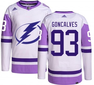 Youth Authentic Tampa Bay Lightning Gage Goncalves Hockey Fights Cancer Official Adidas Jersey