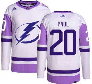Youth Authentic Tampa Bay Lightning Nicholas Paul Hockey Fights Cancer Official Adidas Jersey