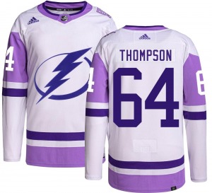 Youth Authentic Tampa Bay Lightning Jack Thompson Hockey Fights Cancer Official Adidas Jersey