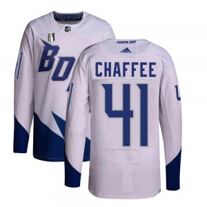 Youth Authentic Tampa Bay Lightning Mitchell Chaffee White 2022 Stadium Series Primegreen 2022 Stanley Cup Final Official Adidas