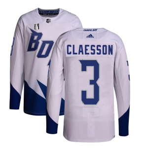 Youth Authentic Tampa Bay Lightning Fredrik Claesson White 2022 Stadium Series Primegreen 2022 Stanley Cup Final Official Adidas