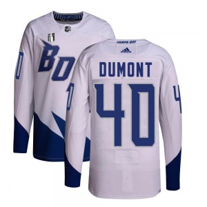 Youth Authentic Tampa Bay Lightning Gabriel Dumont White 2022 Stadium Series Primegreen 2022 Stanley Cup Final Official Adidas J