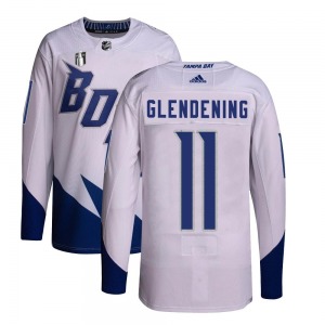 Youth Authentic Tampa Bay Lightning Luke Glendening White 2022 Stadium Series Primegreen 2022 Stanley Cup Final Official Adidas 
