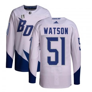 Youth Authentic Tampa Bay Lightning Austin Watson White 2022 Stadium Series Primegreen 2022 Stanley Cup Final Official Adidas Je