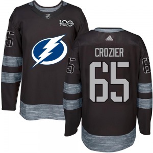 Adult Authentic Tampa Bay Lightning Maxwell Crozier Black 1917-2017 100th Anniversary Official Jersey