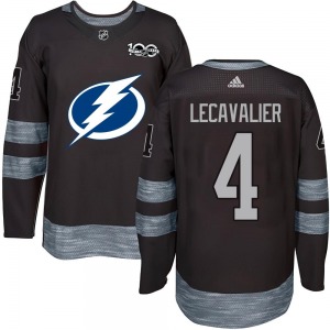 Adult Authentic Tampa Bay Lightning Vincent Lecavalier Black 1917-2017 100th Anniversary Official Jersey