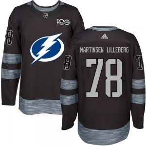 Adult Authentic Tampa Bay Lightning Emil Martinsen Lilleberg Black 1917-2017 100th Anniversary Official Jersey