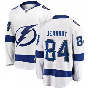 Youth Breakaway Tampa Bay Lightning Tanner Jeannot White Away Official Fanatics Branded Jersey