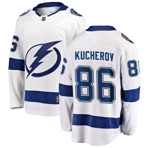 Youth Breakaway Tampa Bay Lightning Nikita Kucherov White Away Official Fanatics Branded Jersey