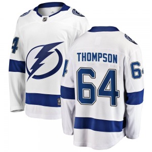 Youth Breakaway Tampa Bay Lightning Jack Thompson White Away Official Fanatics Branded Jersey