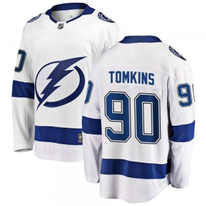 Youth Breakaway Tampa Bay Lightning Matt Tomkins White Away Official Fanatics Branded Jersey