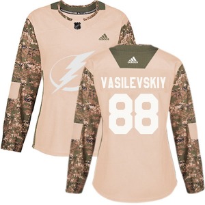 Women's Authentic Tampa Bay Lightning Andrei Vasilevskiy Camo Veterans Day Practice Official Adidas Jersey