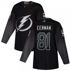 Adult Authentic Tampa Bay Lightning Erik Cernak Black Alternate Official Adidas Jersey