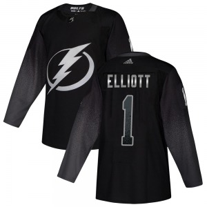 Adult Authentic Tampa Bay Lightning Brian Elliott Black Alternate Official Adidas Jersey