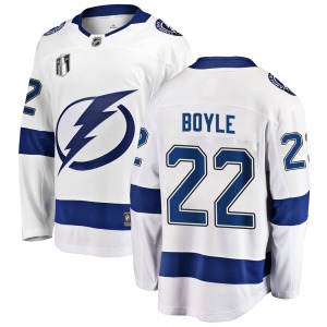 Adult Breakaway Tampa Bay Lightning Dan Boyle White Away 2022 Stanley Cup Final Official Fanatics Branded Jersey