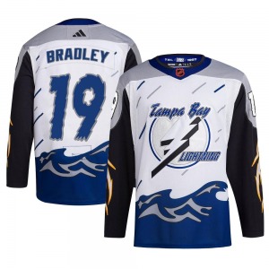 Adult Authentic Tampa Bay Lightning Brian Bradley White Reverse Retro 2.0 Official Adidas Jersey