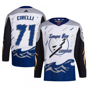 Adult Authentic Tampa Bay Lightning Anthony Cirelli White Reverse Retro 2.0 Official Adidas Jersey