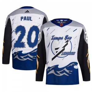 Adult Authentic Tampa Bay Lightning Nicholas Paul White Reverse Retro 2.0 Official Adidas Jersey