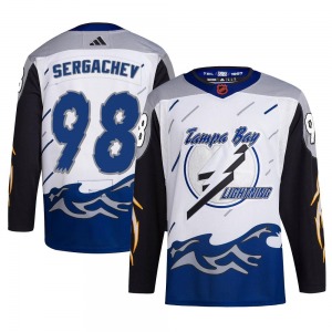 Adult Authentic Tampa Bay Lightning Mikhail Sergachev White Reverse Retro 2.0 Official Adidas Jersey