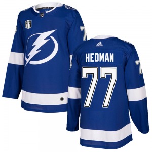 Youth Authentic Tampa Bay Lightning Victor Hedman Blue Home 2022 Stanley Cup Final Official Adidas Jersey