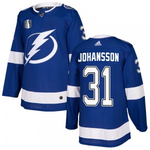 Youth Authentic Tampa Bay Lightning Jonas Johansson Blue Home 2022 Stanley Cup Final Official Adidas Jersey