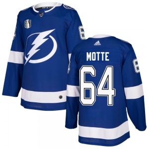 Youth Authentic Tampa Bay Lightning Tyler Motte Blue Home 2022 Stanley Cup Final Official Adidas Jersey