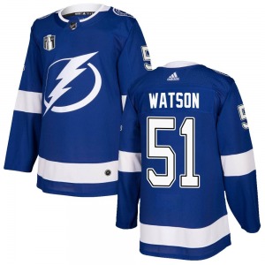Youth Authentic Tampa Bay Lightning Austin Watson Blue Home 2022 Stanley Cup Final Official Adidas Jersey