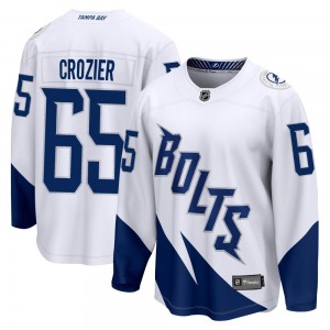 Youth Breakaway Tampa Bay Lightning Maxwell Crozier White 2022 Stadium Series Official Fanatics Branded Jersey