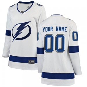 Women's Breakaway Tampa Bay Lightning Custom White Custom Away Official Fanatics Branded Jersey