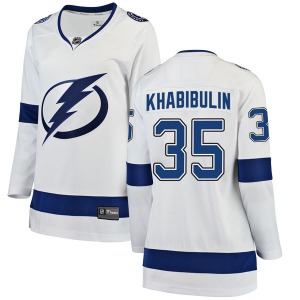 Women's Breakaway Tampa Bay Lightning Nikolai Khabibulin White Away Official Fanatics Branded Jersey