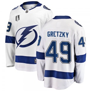 Youth Breakaway Tampa Bay Lightning Brent Gretzky White Away 2022 Stanley Cup Final Official Fanatics Branded Jersey