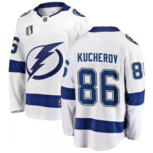Youth Breakaway Tampa Bay Lightning Nikita Kucherov White Away 2022 Stanley Cup Final Official Fanatics Branded Jersey