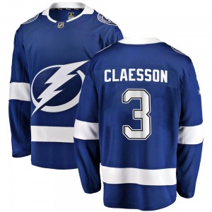 Youth Breakaway Tampa Bay Lightning Fredrik Claesson Blue Home Official Fanatics Branded Jersey