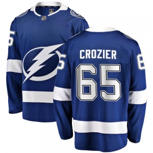 Youth Breakaway Tampa Bay Lightning Maxwell Crozier Blue Home Official Fanatics Branded Jersey