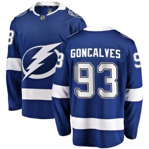Youth Breakaway Tampa Bay Lightning Gage Goncalves Blue Home Official Fanatics Branded Jersey