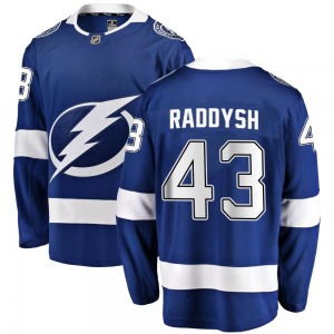 Youth Breakaway Tampa Bay Lightning Darren Raddysh Blue Home Official Fanatics Branded Jersey