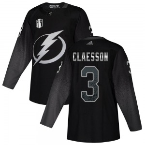 Youth Authentic Tampa Bay Lightning Fredrik Claesson Black Alternate 2022 Stanley Cup Final Official Adidas Jersey