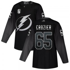 Youth Authentic Tampa Bay Lightning Maxwell Crozier Black Alternate 2022 Stanley Cup Final Official Adidas Jersey