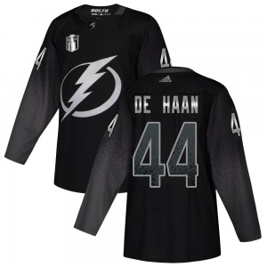 Youth Authentic Tampa Bay Lightning Calvin de Haan Black Alternate 2022 Stanley Cup Final Official Adidas Jersey