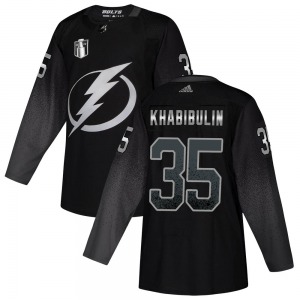 Adult Authentic Tampa Bay Lightning Nikolai Khabibulin Black Alternate 2022 Stanley Cup Final Official Adidas Jersey