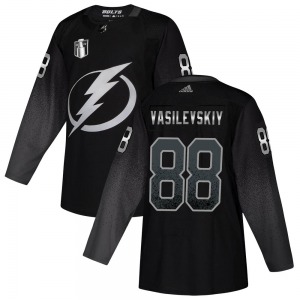 Adult Authentic Tampa Bay Lightning Andrei Vasilevskiy Black Alternate 2022 Stanley Cup Final Official Adidas Jersey