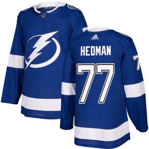 Adult Authentic Tampa Bay Lightning Victor Hedman Blue Official Adidas Jersey