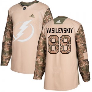Adult Authentic Tampa Bay Lightning Andrei Vasilevskiy Camo Veterans Day Practice Official Adidas Jersey