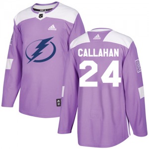 Youth Authentic Tampa Bay Lightning Ryan Callahan Purple Fights Cancer Practice Official Adidas Jersey
